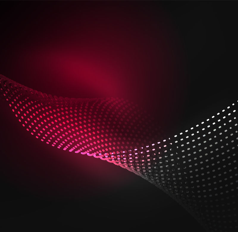 创意矢量红色粒子波背景设计
