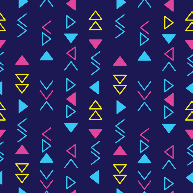 抽象矢量彩色几何三角无缝时尚背景