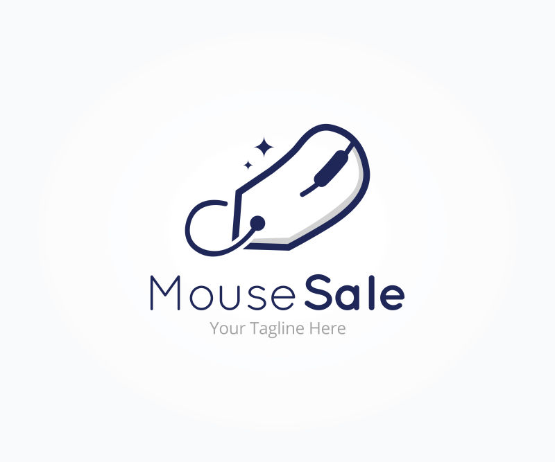 抽象矢量现代鼠标销售主题标志设计