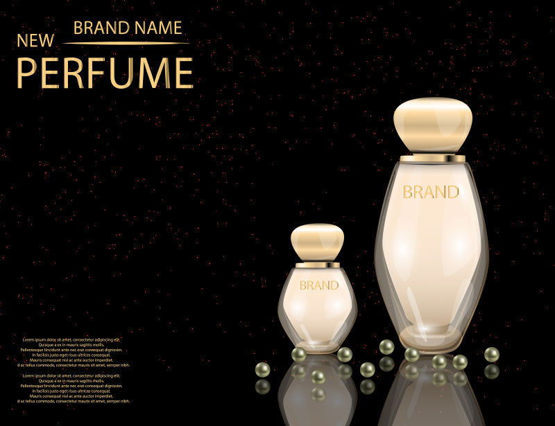 抽象矢量现代香水瓶元素的平面海报设计