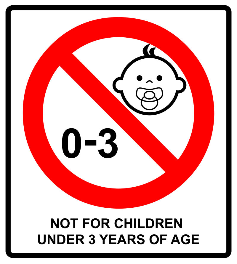 创意矢量禁止3岁儿童标志设计