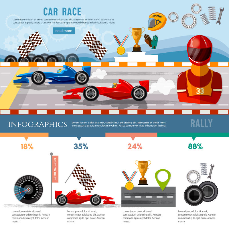 赛车运动信息图表汽车运动锦标赛