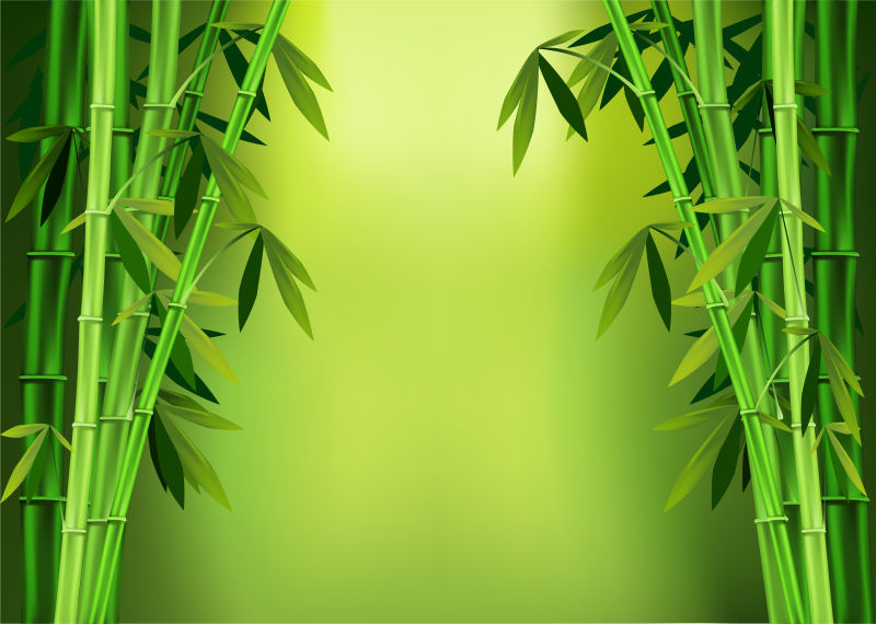 矢量现代绿色竹子元素背景设计