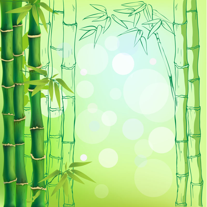 抽象矢量现代竹子元素装饰背景