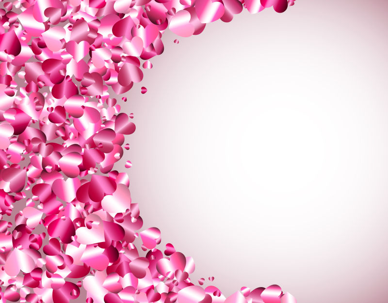 抽象矢量粉色心形元素背景设计