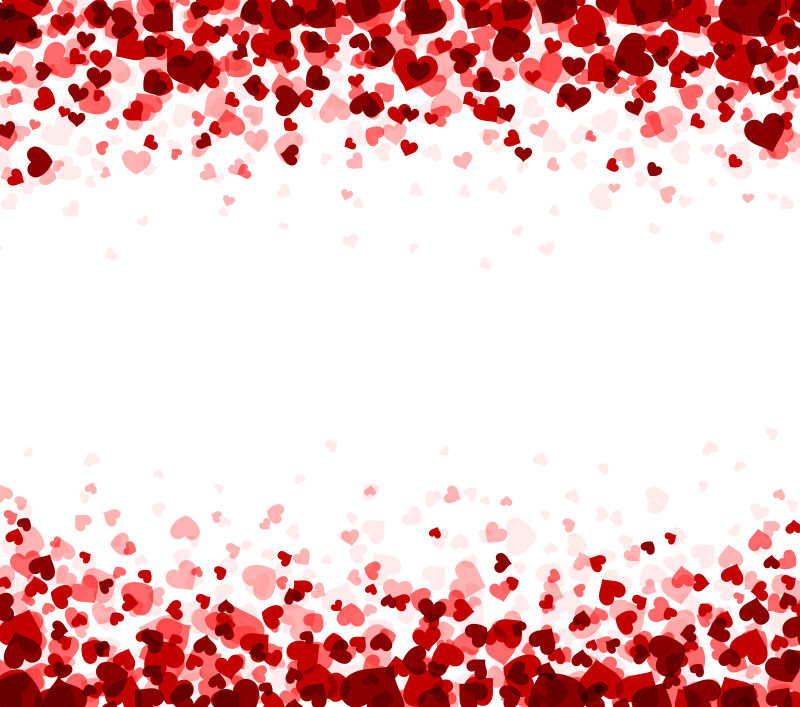 抽象矢量红色心形元素的时尚背景设计