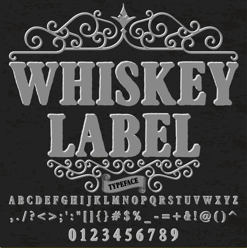脚本字体字体威士忌标签古董字体字体矢量字体标签和任何类型的设计