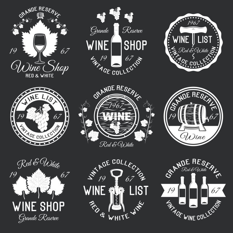 葡萄酒单色标志