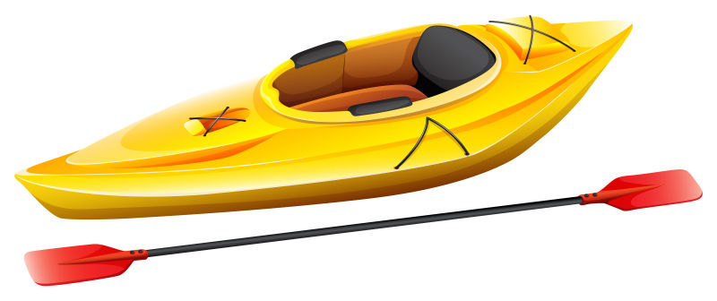 抽象矢量现代黄色皮划艇插图设计