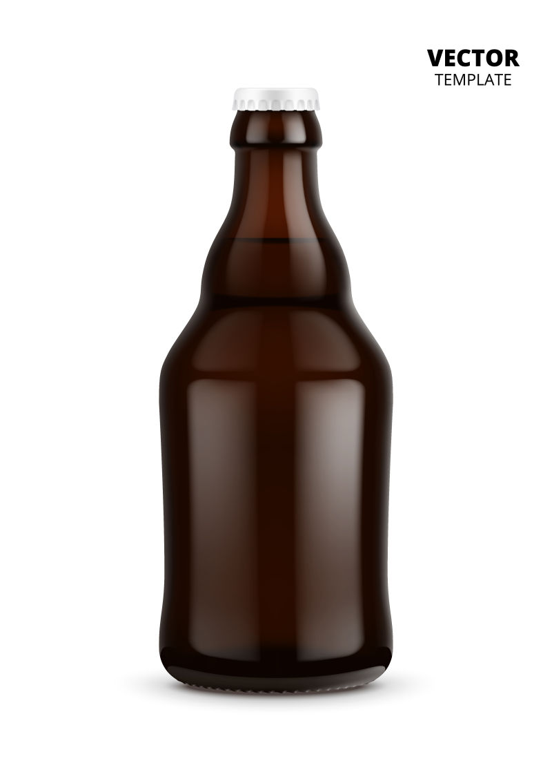抽象矢量棕色啤酒瓶设计