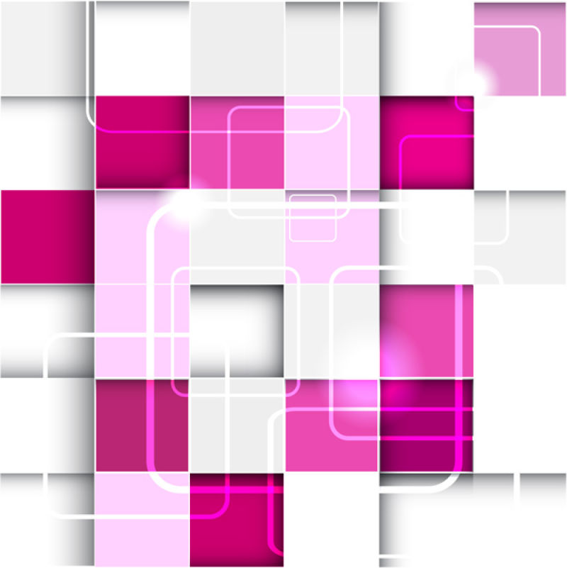 矢量粉色方格元素的现代背景设计
