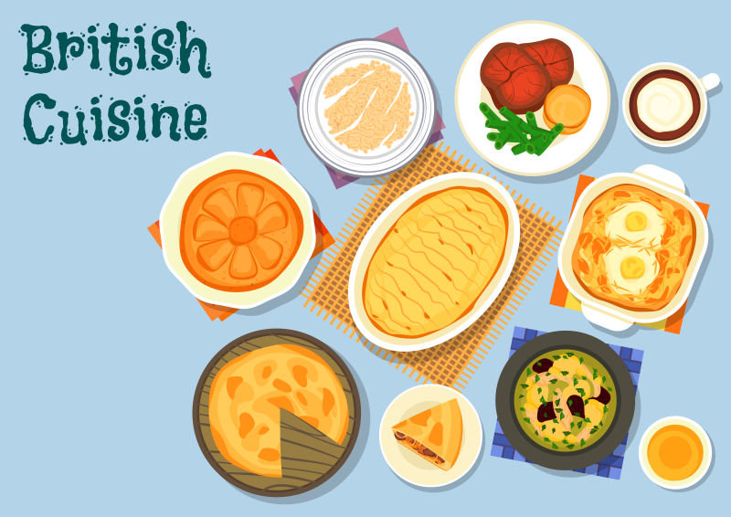 英国美食午餐菜单图标食品设计