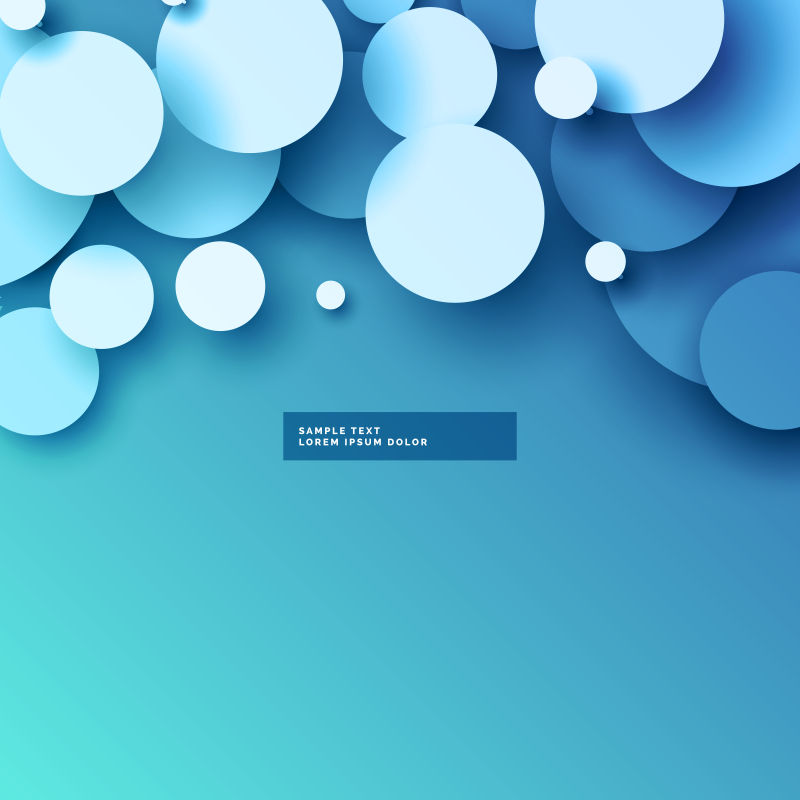 抽象矢量蓝色圆形元素的现代背景设计