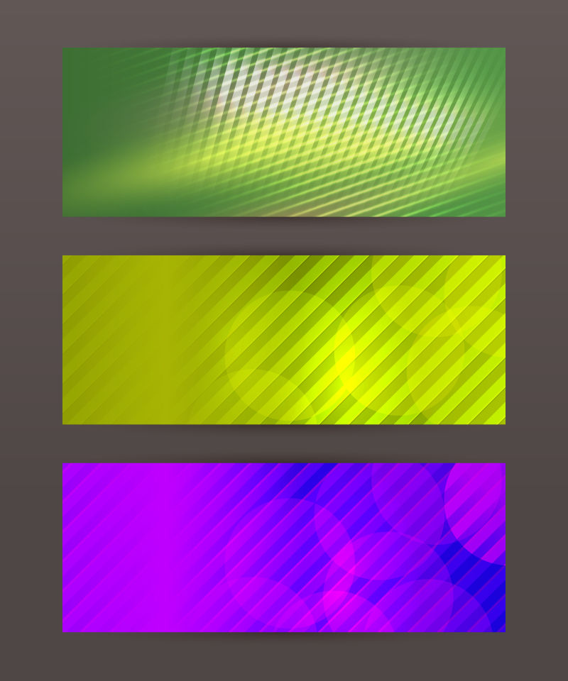 抽象矢量现代彩色斜线风格的横幅设计
