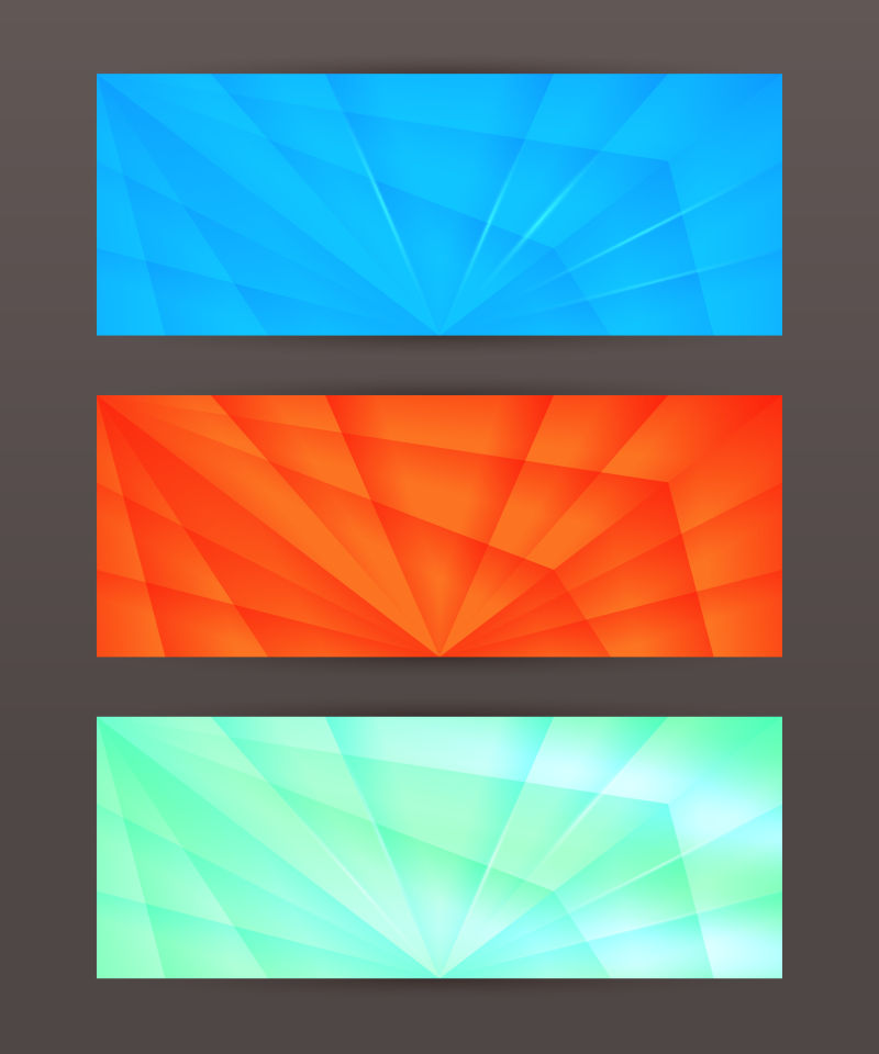 抽象矢量现代彩色几何风格的横幅设计