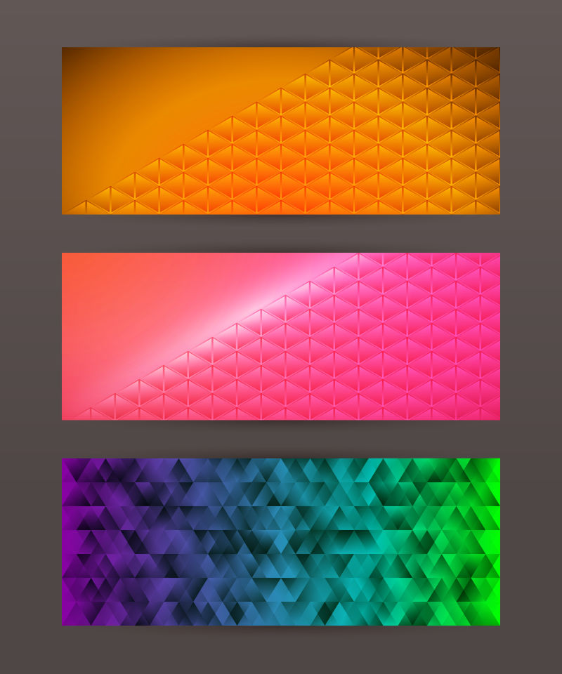 抽象矢量现代彩色几何风格的竖横幅设计