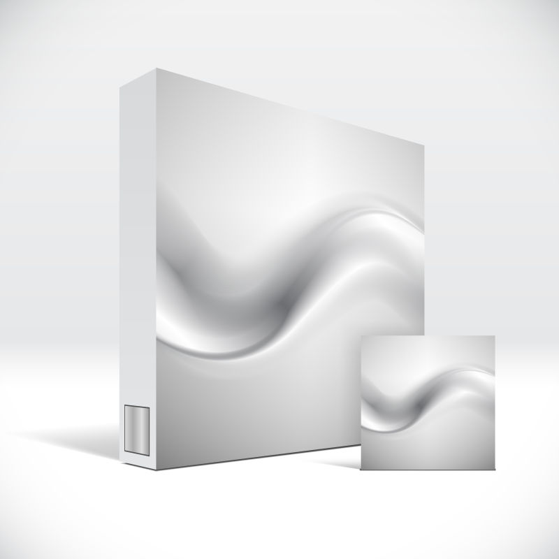 抽象矢量波浪元素的单色药盒包装设计