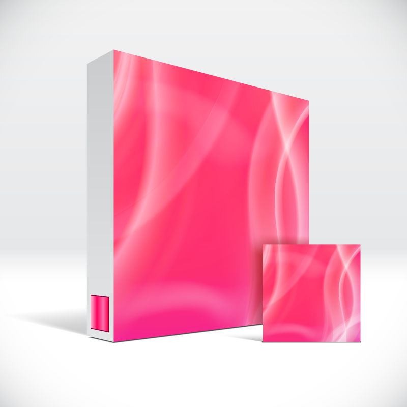 创意矢量现代粉色波纹元素的药盒包装设计