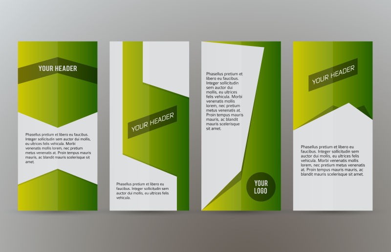 创意矢量绿色主题的商业宣传册设计