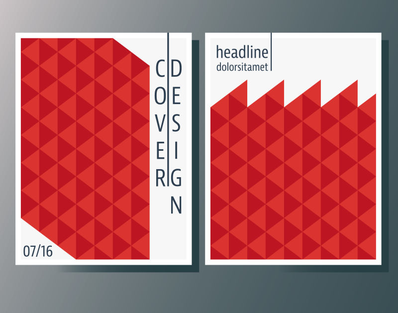 抽象矢量红色几何元素的现代宣传单设计