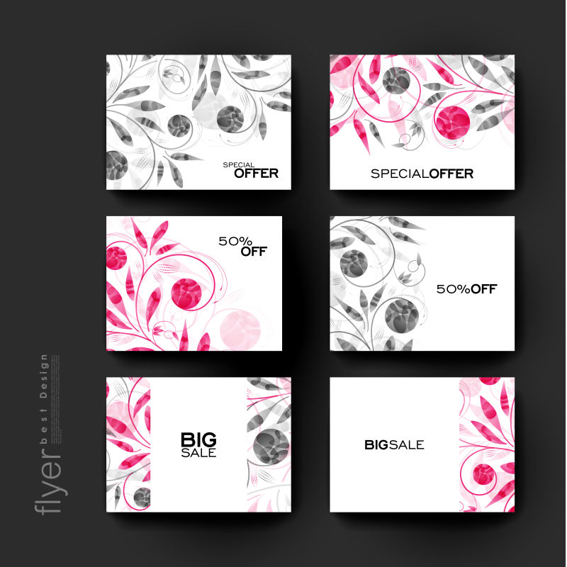 创意矢量经典花卉装饰宣传册设计