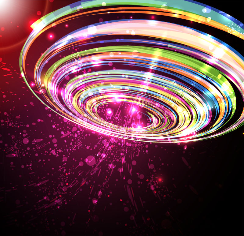 博基浅粉色抽象背景与闪烁的圆圈和光泽-明亮的圆形球体-数字插图