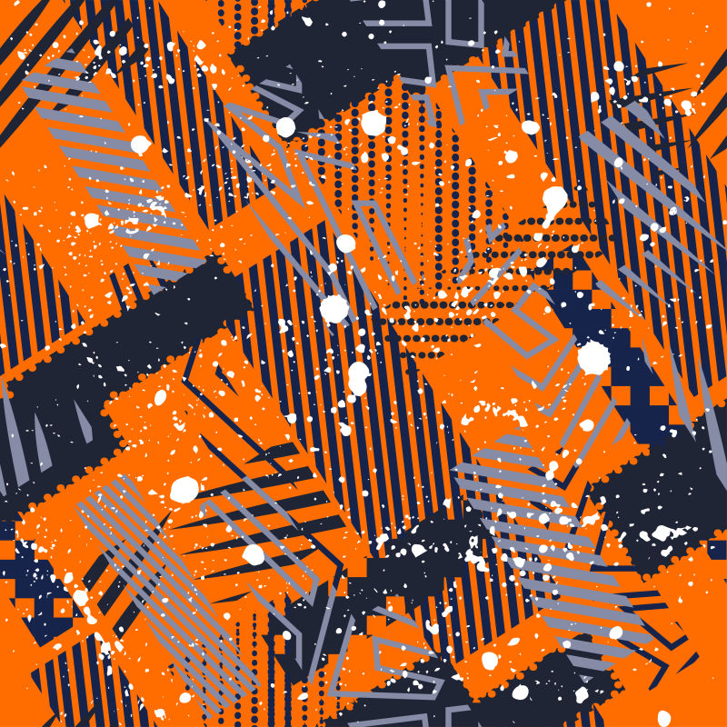 抽象矢量橙色格纹装饰背景