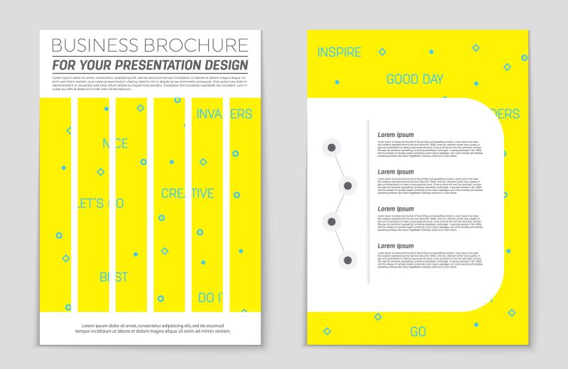 创意矢量现代黄色企业宣传册平面设计