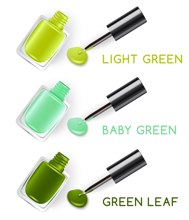创意矢量现代绿色系指甲油海报设计