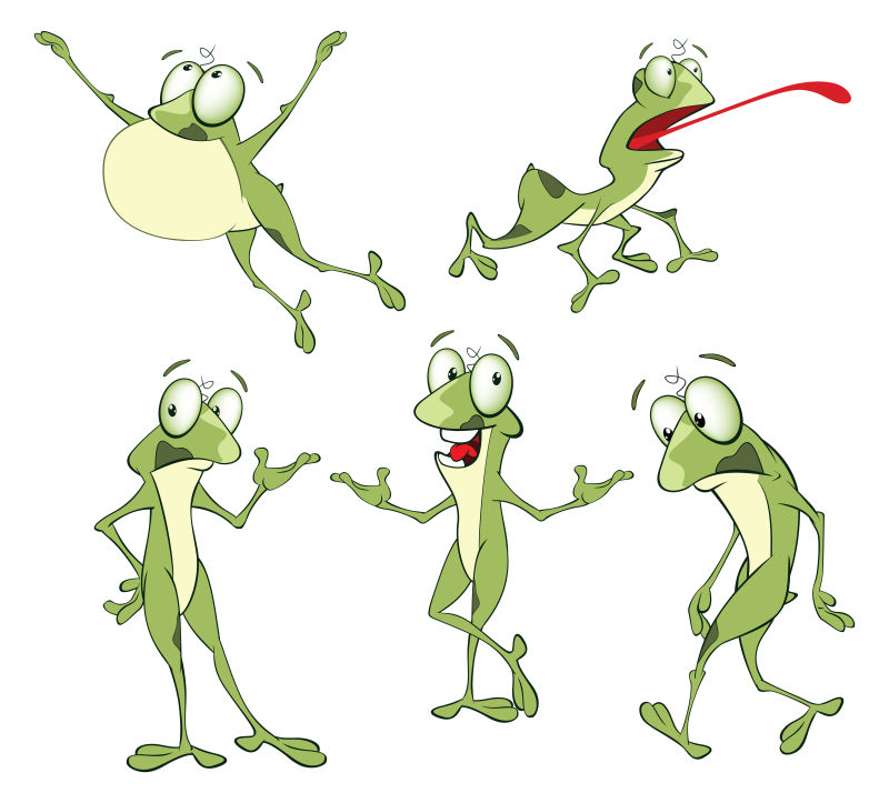 抽象矢量卡通瘦弱的青蛙插图