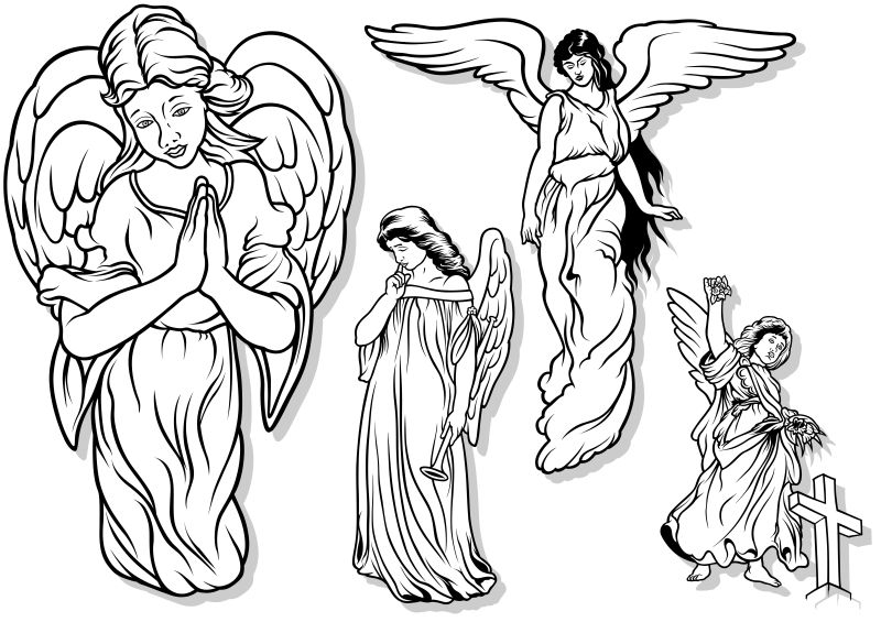 创意矢量天主教天使插图设计