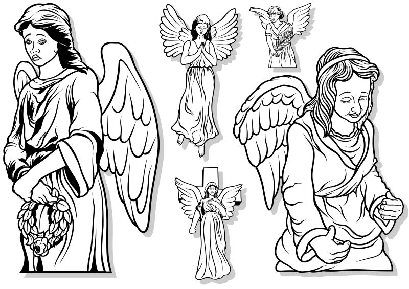 创意矢量天主教天使设计插图