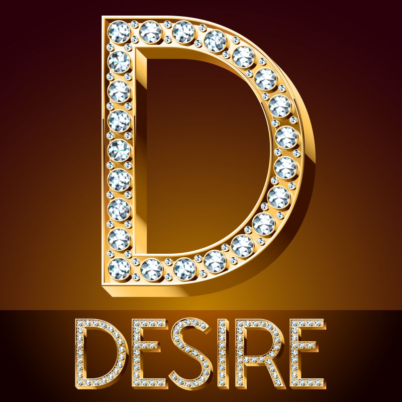 抽象矢量钻石装饰的豪华字母d设计