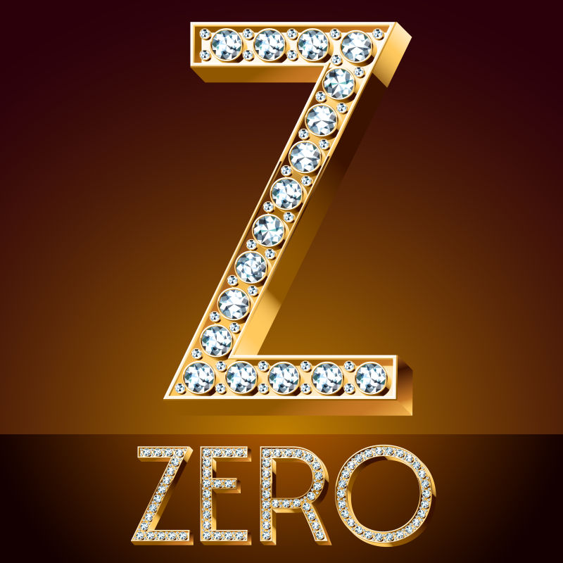 抽象矢量钻石装饰的豪华字母z设计