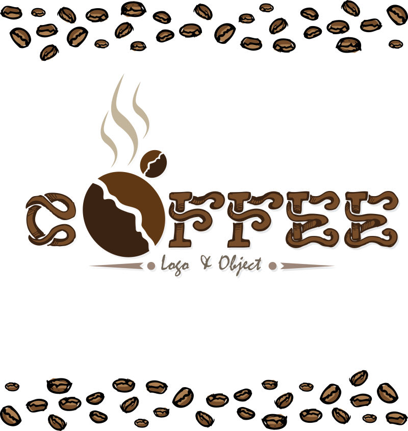 创意矢量咖啡主题平面标志