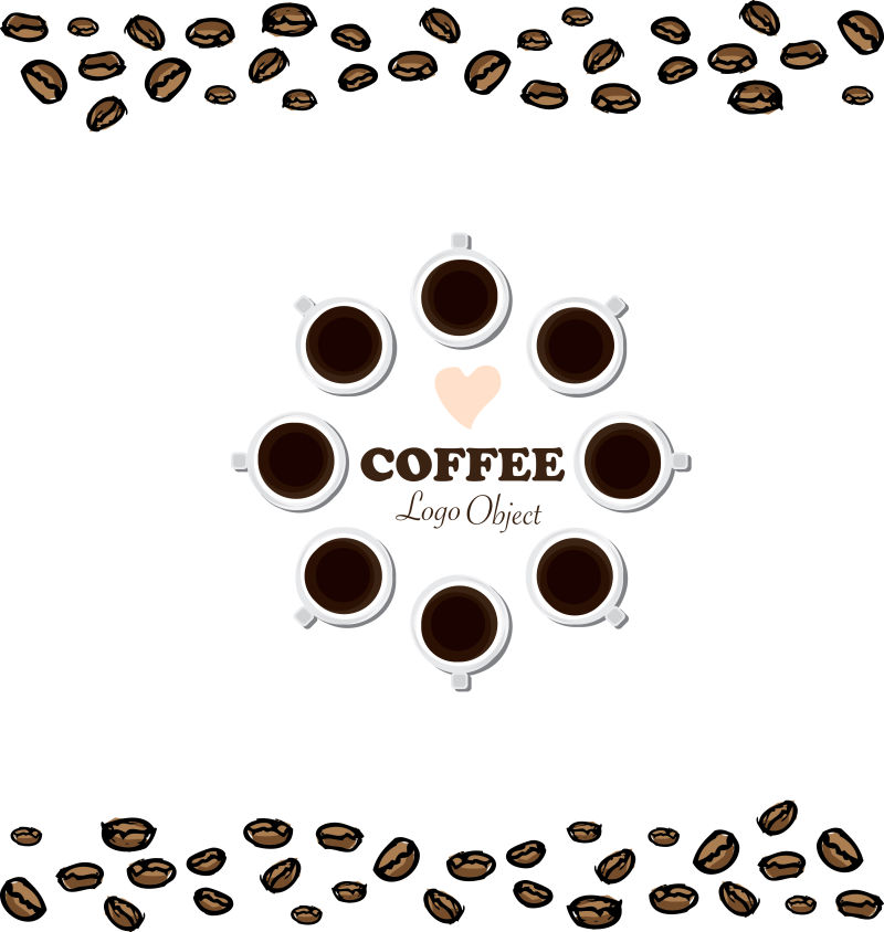 创意矢量现代咖啡元素平面背景设计