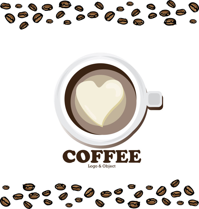 矢量现代咖啡元素标志创意设计