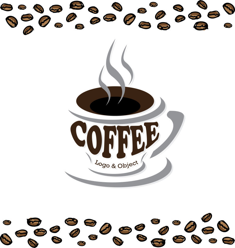 创意矢量现代咖啡元素标志平面设计