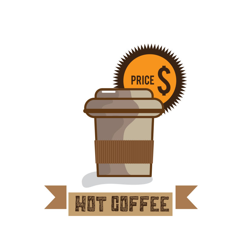 抽象矢量热咖啡标志设计
