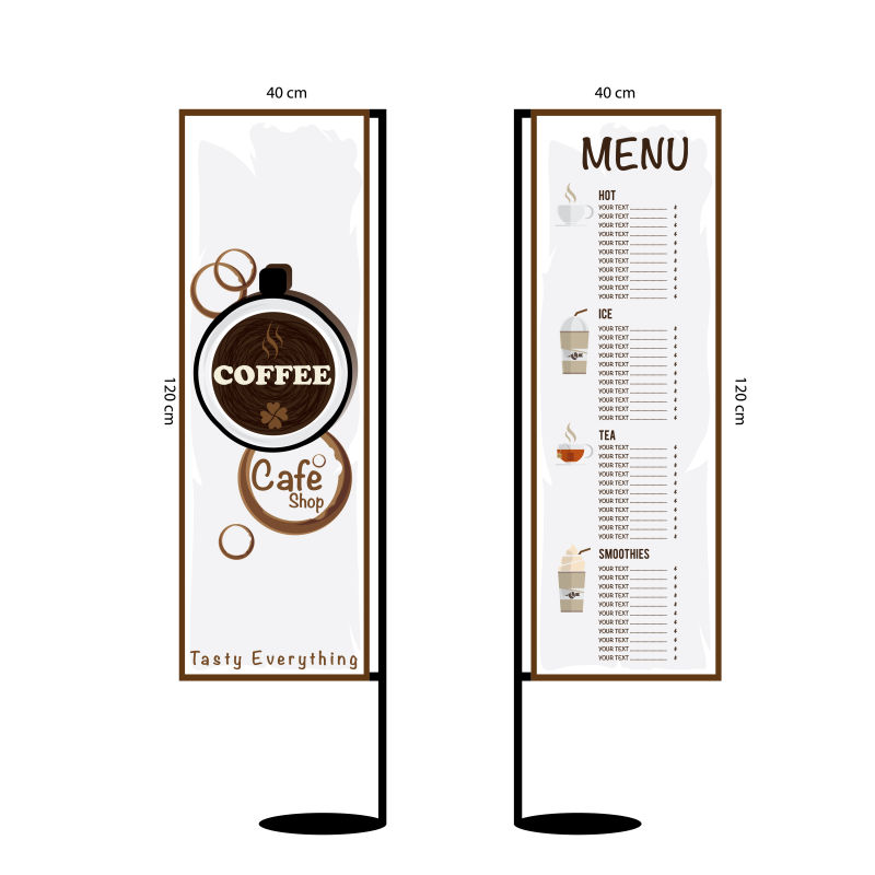 创意矢量现代咖啡主题的平面菜单设计
