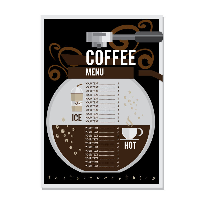抽象矢量现代咖啡主题的菜单设计