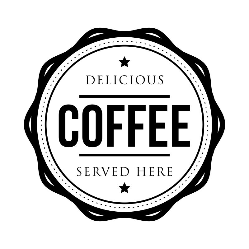 创意矢量现代咖啡标签元素的标志设计