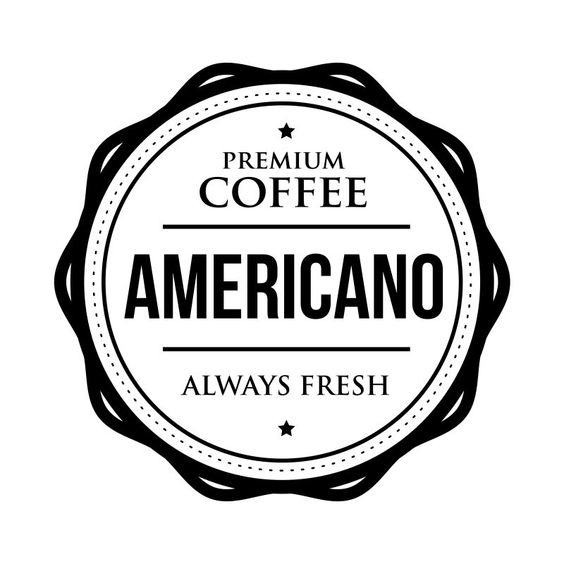 抽象矢量美式咖啡主题的标签设计