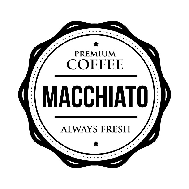 抽象矢量玛奇朵主题的咖啡标签设计