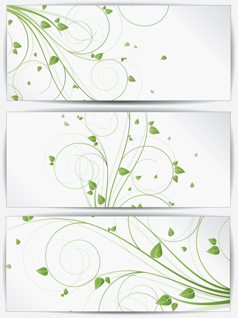 创意矢量绿色枝条元素的横幅设计
