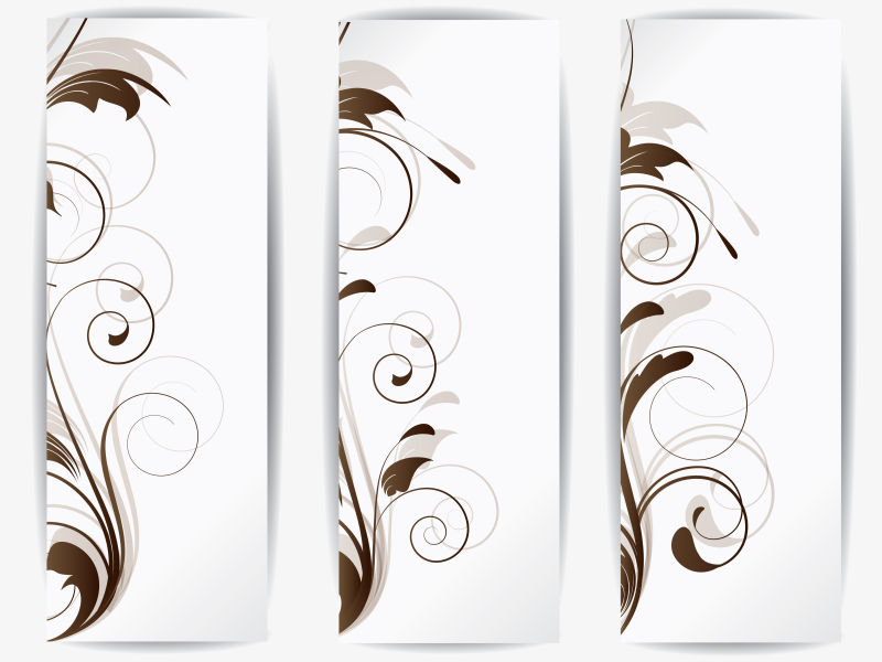 创意矢量抽象花纹装饰的竖横幅设计