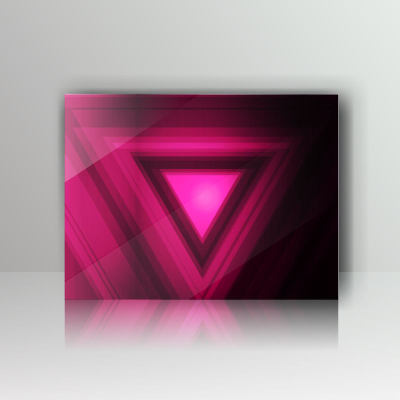 抽象矢量粉色几何三角元素名片设计