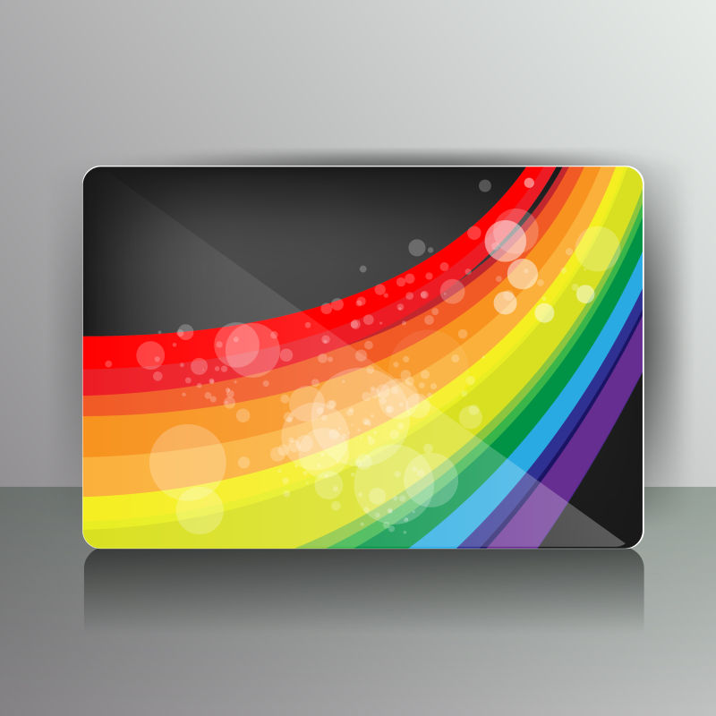 创意矢量彩虹元素的名片设计