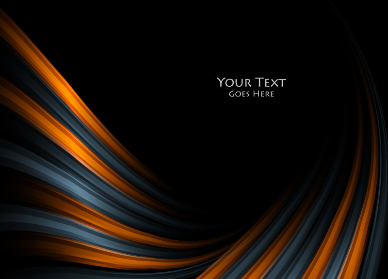 抽象矢量现代橙蓝色波形背景