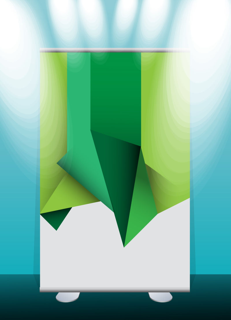 创意矢量绿色纸质元素的平面海报设计